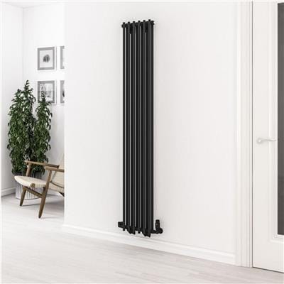 Eastbrook Column Radiator Eastbrook Murano Vertical Designer Radiator in Matt Black 1800 x 310mm
