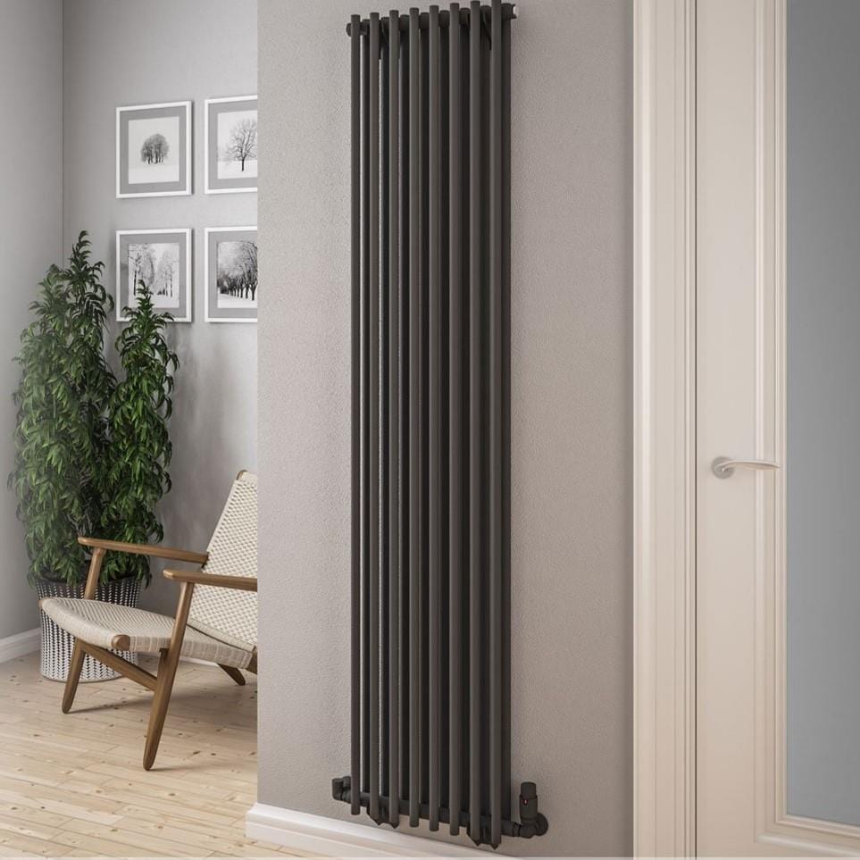 Totally Rads Column Radiators Eastbrook Murano Vertical Designer Radiator in Matt Anthracite