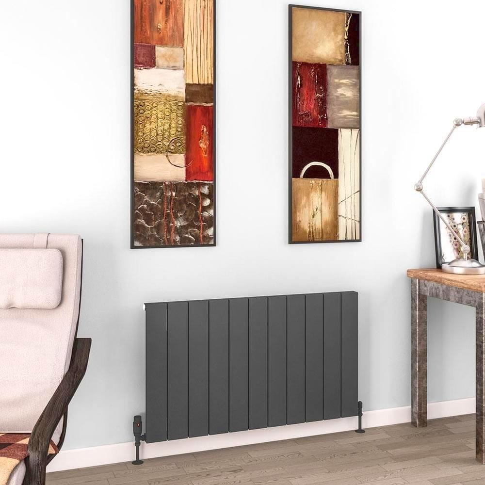 Eastbrook Flat Panel Radiators Eastbrook Charlton Horizontal Designer Radiator in Matt Anthracite 600 x 1040 / Electric Only