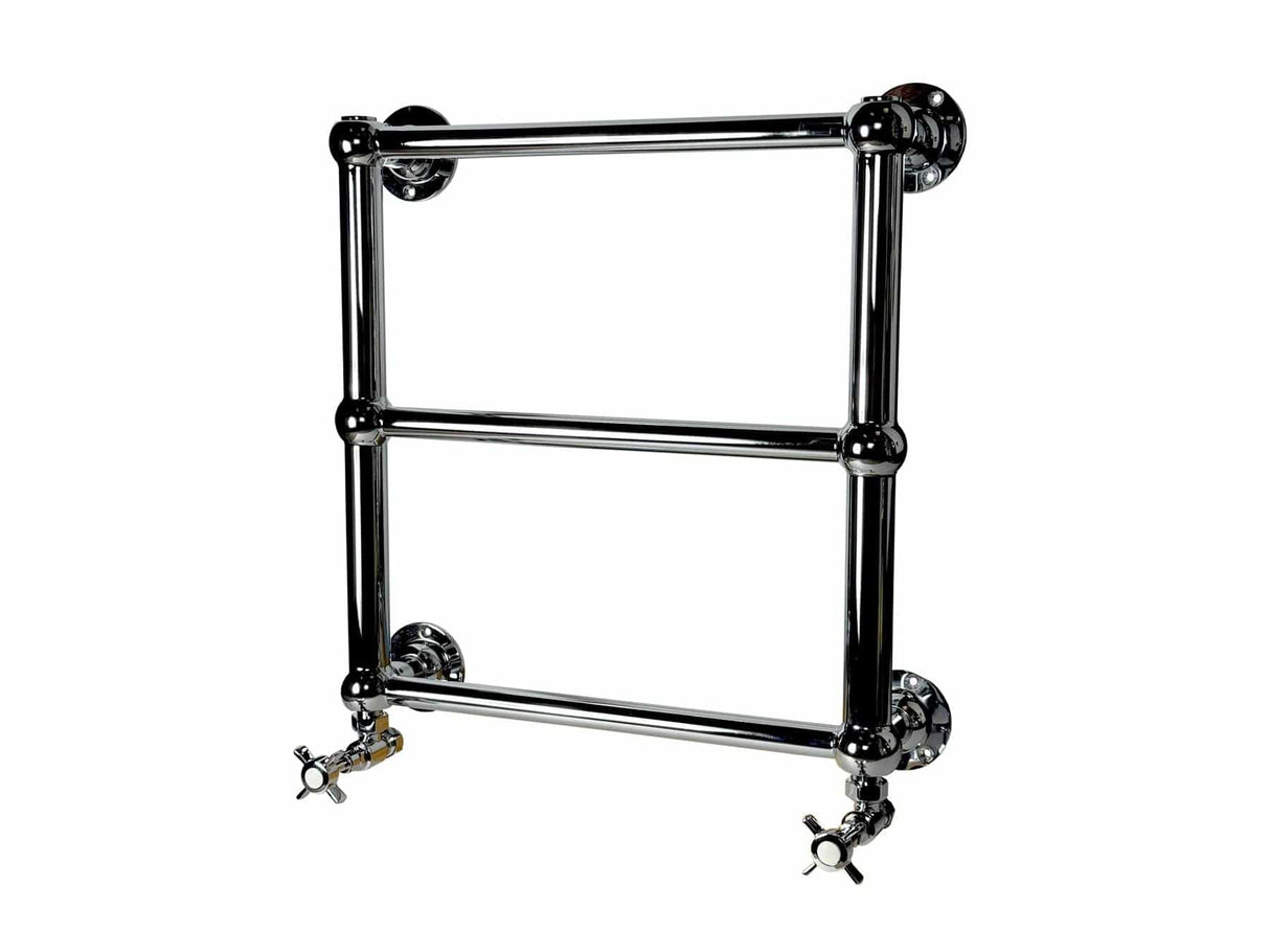 Imperial Traditional Towel Radiators Imperial Lund Traditional Wall Mounted Heated Towel Rail in Polished Nickel 480 x 480