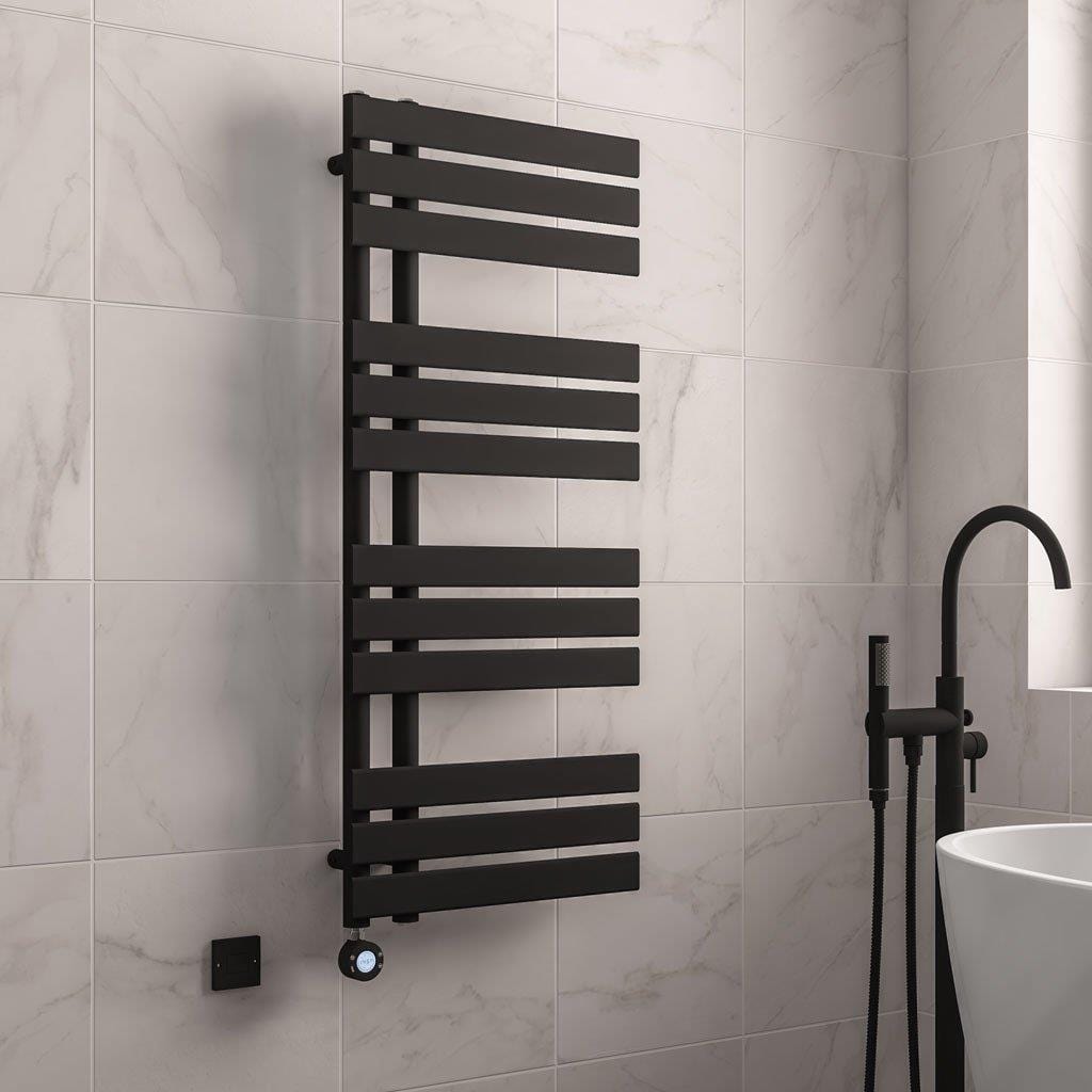 Eastbrook Designer Towel Radiator Eastbrook Brockworth All Electric Vertical Designer Towel Rail Matt Black