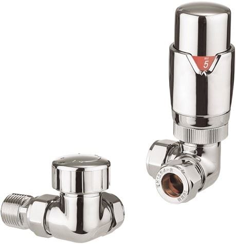 Crosswater Radiator Valves Crosswater Corner Thermostatic Radiator Valve - Pier - Chrome - RADVTRVC1C