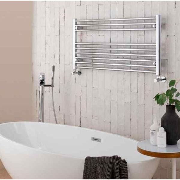Vogue Ladder Rails Vogue Focus Horizontal Straight Towel Rail in Chrome 400 x 1000 / Central Heating