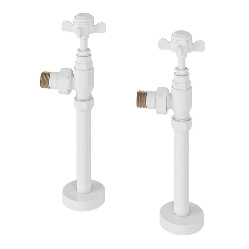 Eastbrook Radiator Valves Eastbrook Traditional Angled Radiator Valves Pair with Tails - Gloss White - 41.0729