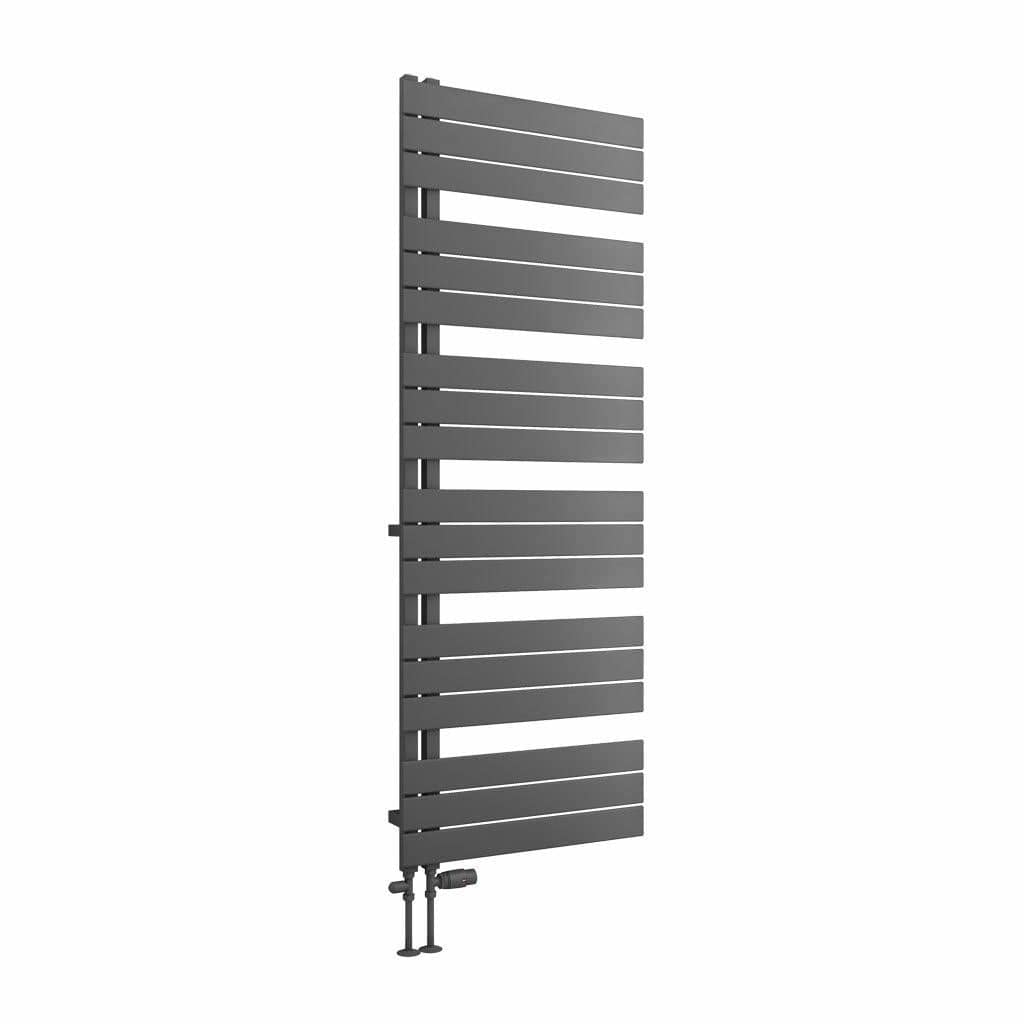 Eastbrook Designer Towel Radiator Eastbrook Helmsley Straight Vertical Designer Towel Rail in Matt Anthracite 1640 x 600 / Dual Fuel