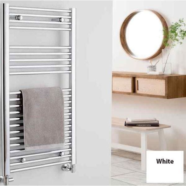 Vogue Ladder Rails Vogue Focus Straight Towel Rail in White 1000 x 600 / Central Heating