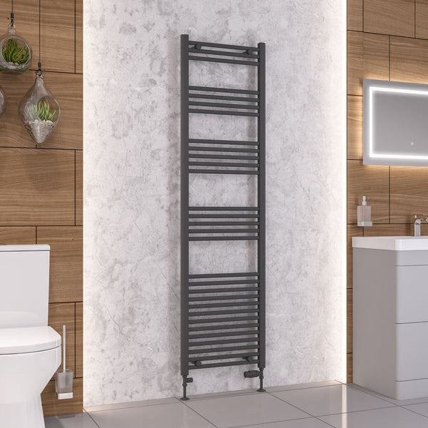 Eastbrook Ladder Rail Eastbrook Wendover Straight Heated Towel Rail in Anthracite 1800 x 500 / Electric Only