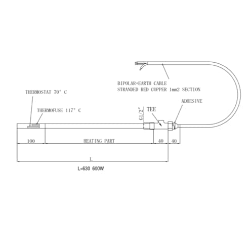 JTP Heating Elements JTP Heating Element with T-Piece