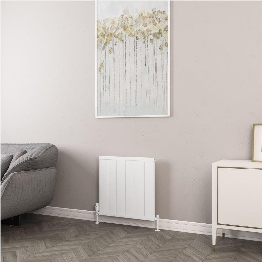 Eastbrook Panel Radiator Eastbrook Kingswood Slimline Horizontal Aluminium Radiator 600 x 610mm / Matt White