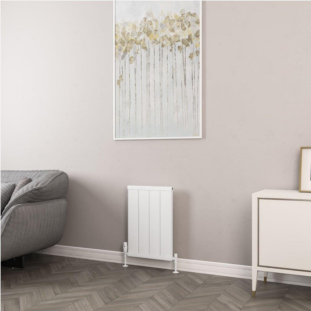 Eastbrook Panel Radiator Eastbrook Kingswood Slimline Horizontal Aluminium Radiator 600 x 410mm / Matt White