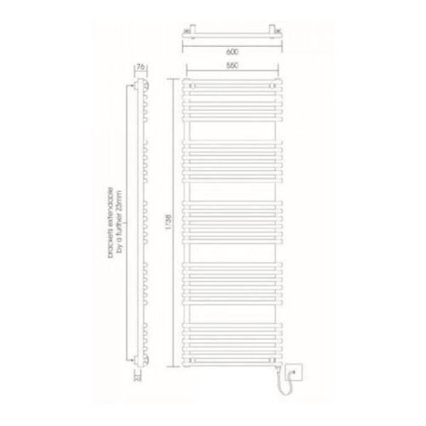 Vogue Designer Towel Radiator Vogue Tune Straight Designer Towel Radiator in Chrome