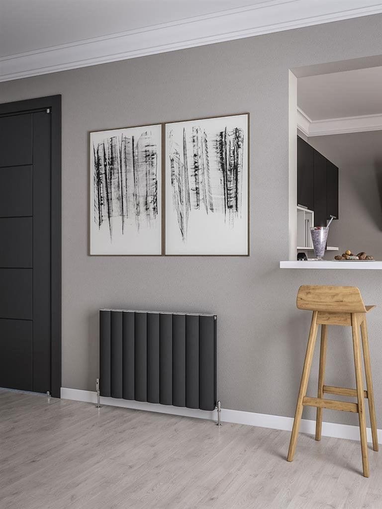 Eastbrook Eastbrook Guardia Straight Horizontal Aluminium in Matt Anthracite 600 x 850 / Electric Only