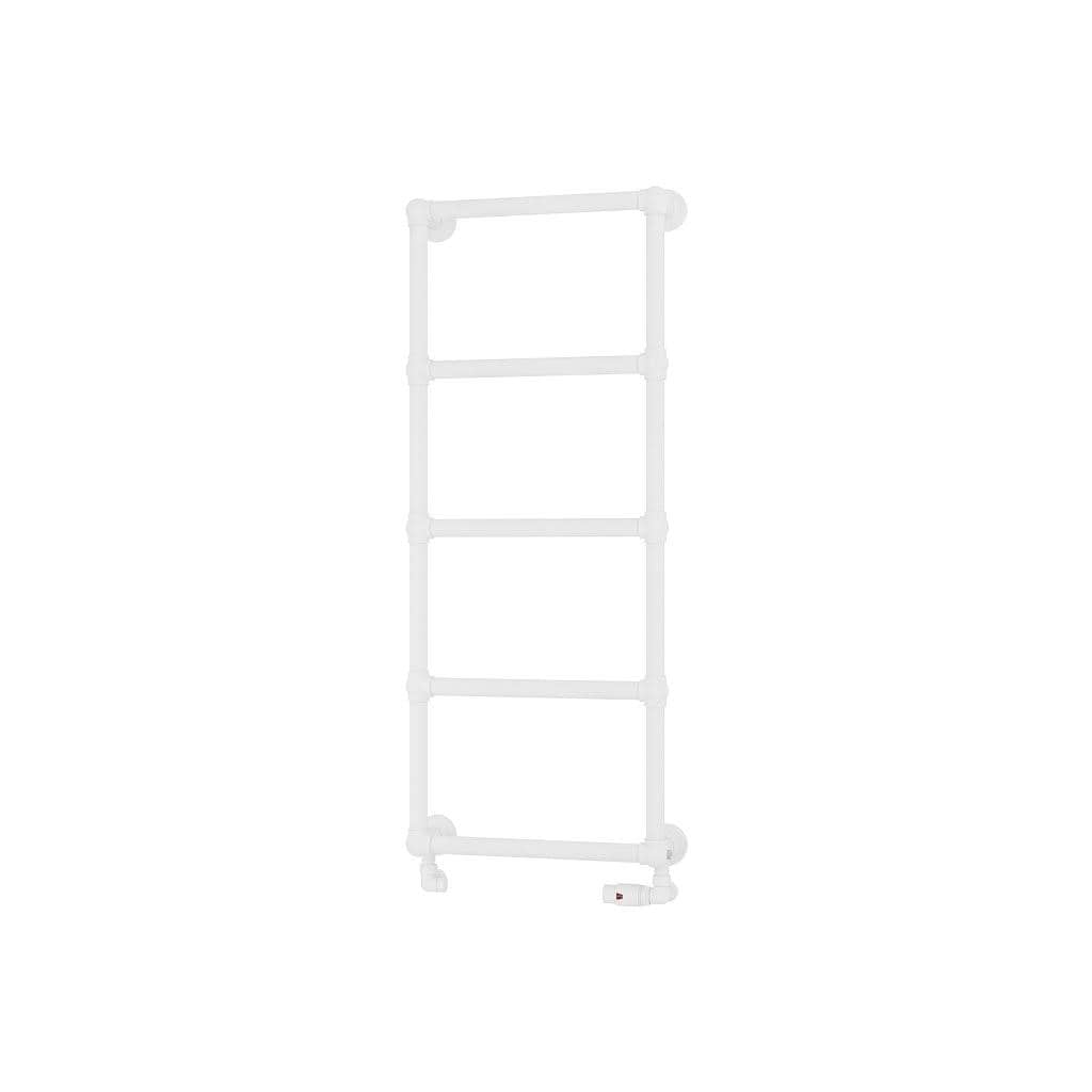 Eastbrook Traditional Towel Rail Eastbrook Stour Vertical Traditional Heated Towel Rail in Matt White 1195 x 500 / Dual Fuel