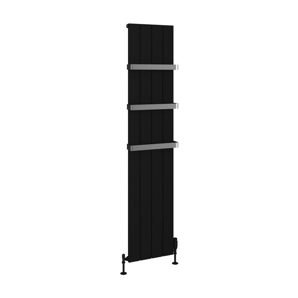 Eastbrook Panel Radiator Eastbrook Rosano Straight Vertical Aluminium Radiator in Matt Black