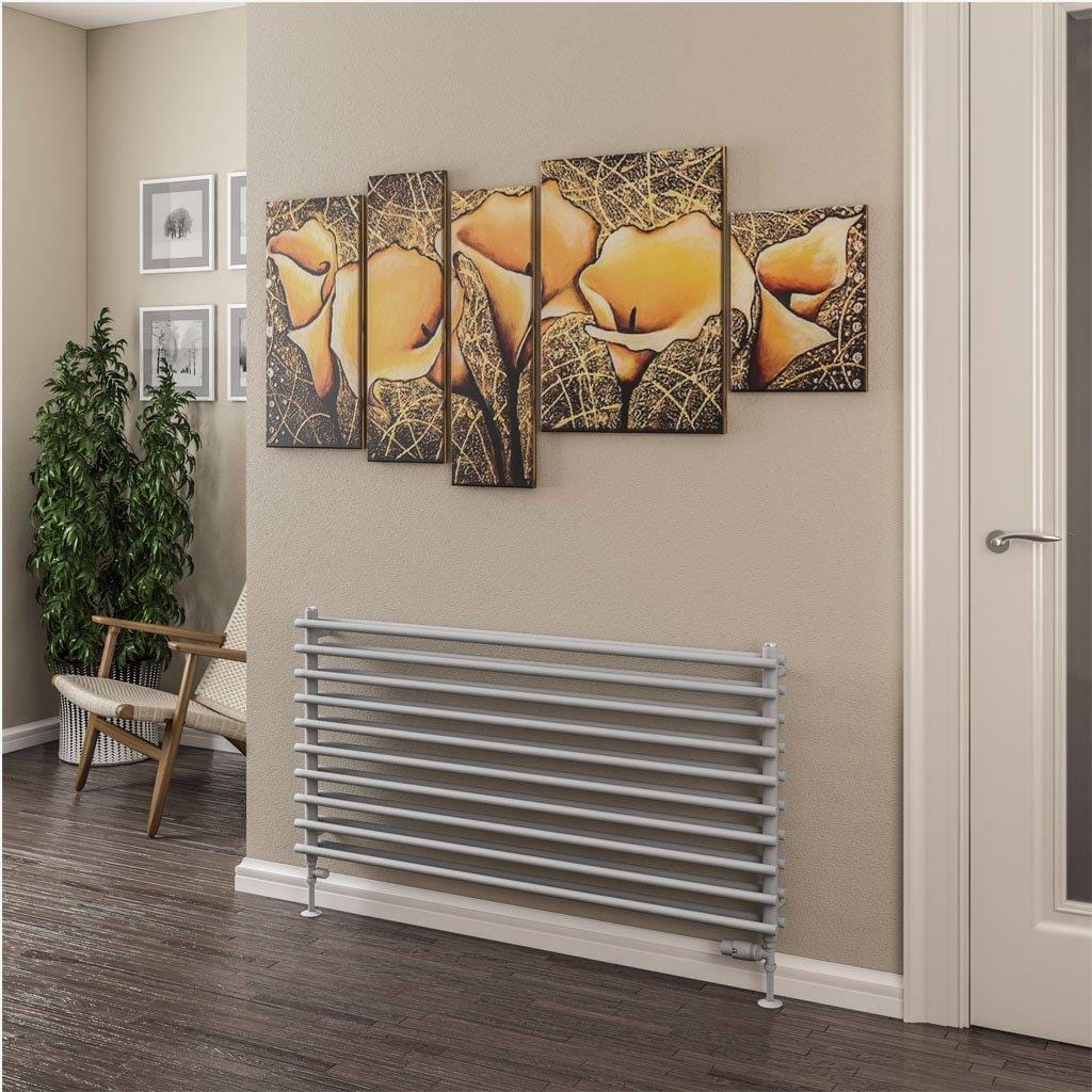 Eastbrook Designer Towel Radiator Eastbrook Murano Horizontal Designer Radiator in Matt Grey 600 x 1200mm