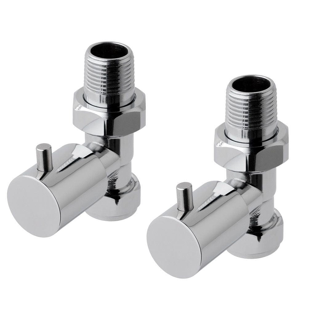 Totally Rads Eastbrook Minimalist Straight Manual Radiator Valves Pair - Chrome - 41.3005