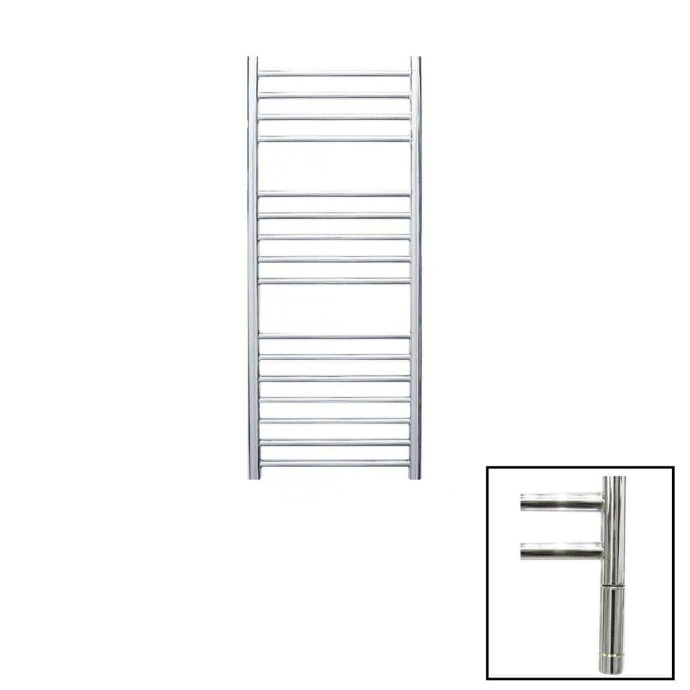 JIS Ladder Rail JIS Sussex Steyning Vertical Stainless Steel Heated Towel Rail 1000 x 400mm / Electric Only with Cylindrical Adjustable Element / Polished Chrome