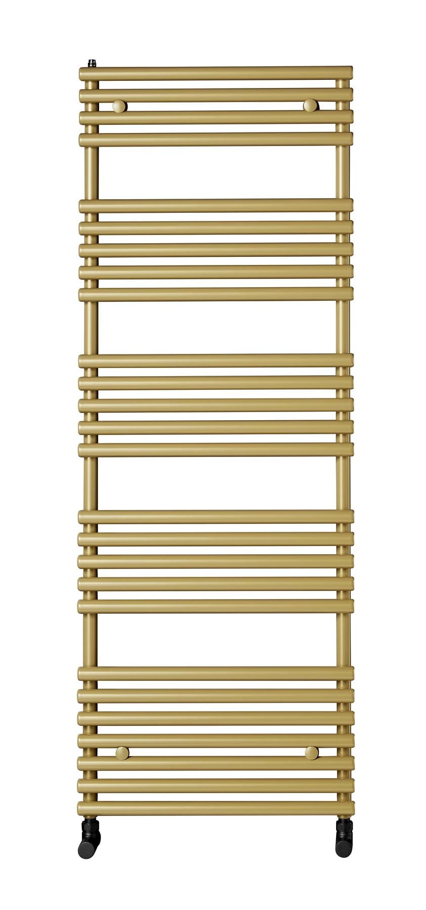 Redroom Designer Towel Radiators Redroom TT Lux Straight Vertical Heated Towel Rail in Gold Look