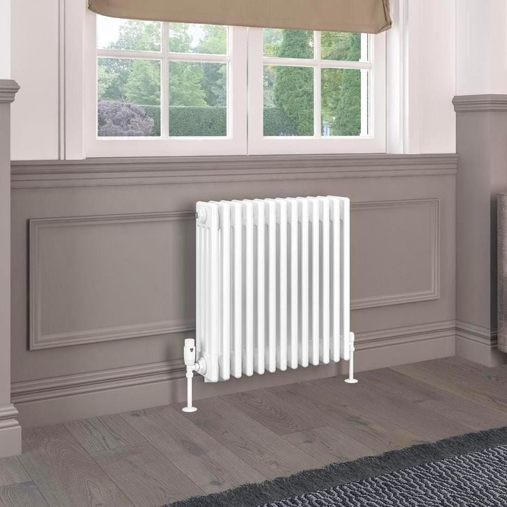 Eastbrook Column Radiator Eastbrook Rivassa Traditional 4 Column Radiator in Gloss White 600 x 605 / Electric Only