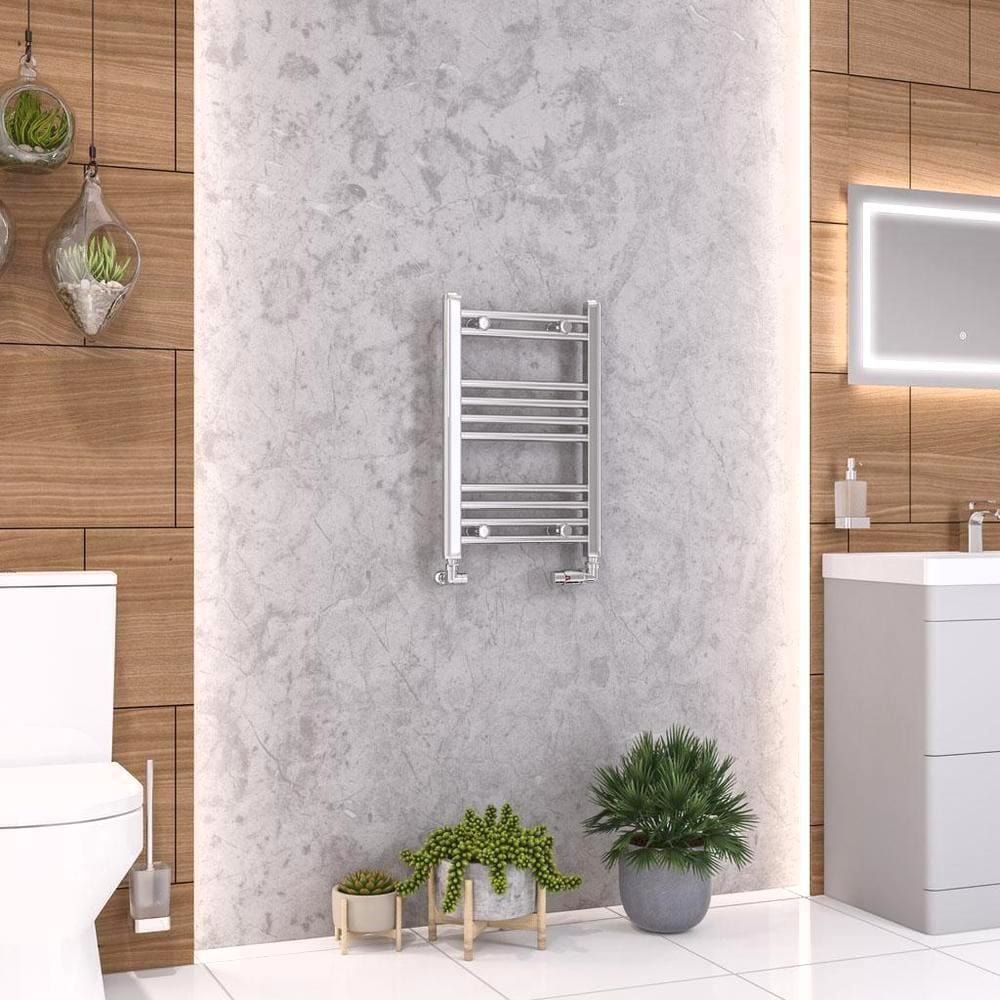 Eastbrook Ladder Rail Eastbrook Wendover Straight Heated Towel Rail in Chrome 600 x 400mm / Electric Only