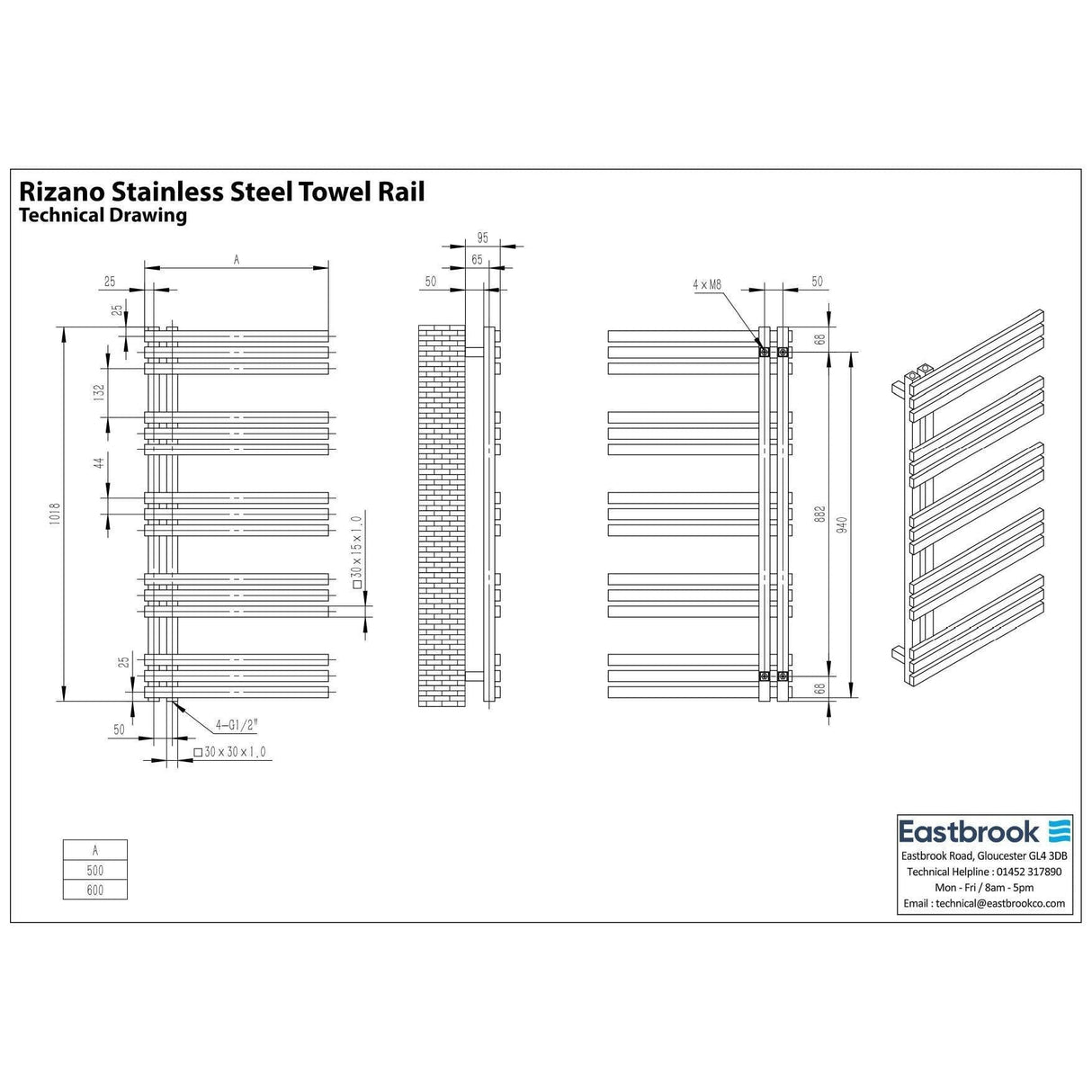 Eastbroook Designer Towel Radiators Eastbrook Rizano Designer Radiator