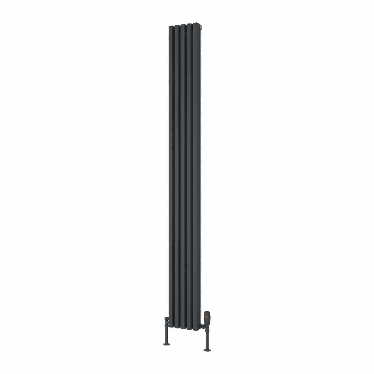 Reina Panel Radiator Reina Albano Central Heating Vertical Designer Radiator Anthracite / 1800 x 190mm
