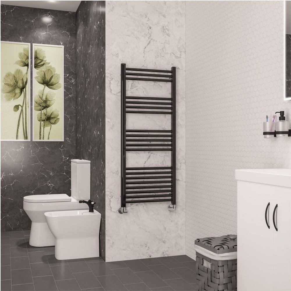 Eastbrook Ladder Rail Eastbrook Wendover Straight Heated Towel Rail in Black Gold 1200 x 500mm / Central Heating