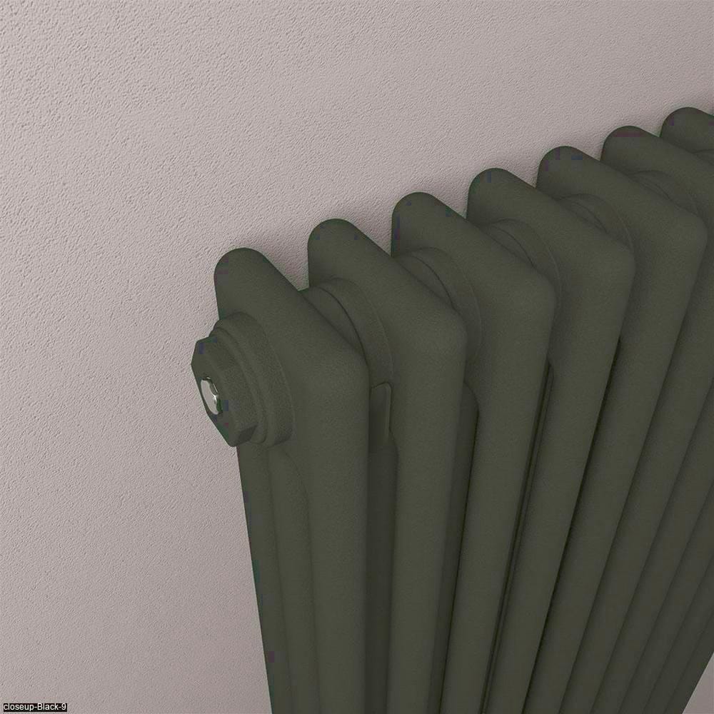 Eastbrook Column Radiator Eastbrook Rivassa Traditional 3 Column Radiator in Matt Black