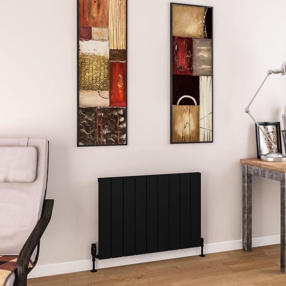 Eastbrook Panel Radiators Eastbrook Charlton Horizontal Designer Radiator in Matt Black 600 x 850 / Central Heating