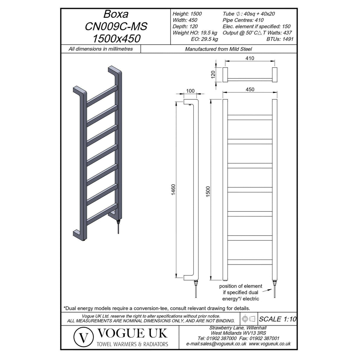 Vogue Designer Towel Radiators Vogue Boxa Straight Designer Towel Radiator in Chrome