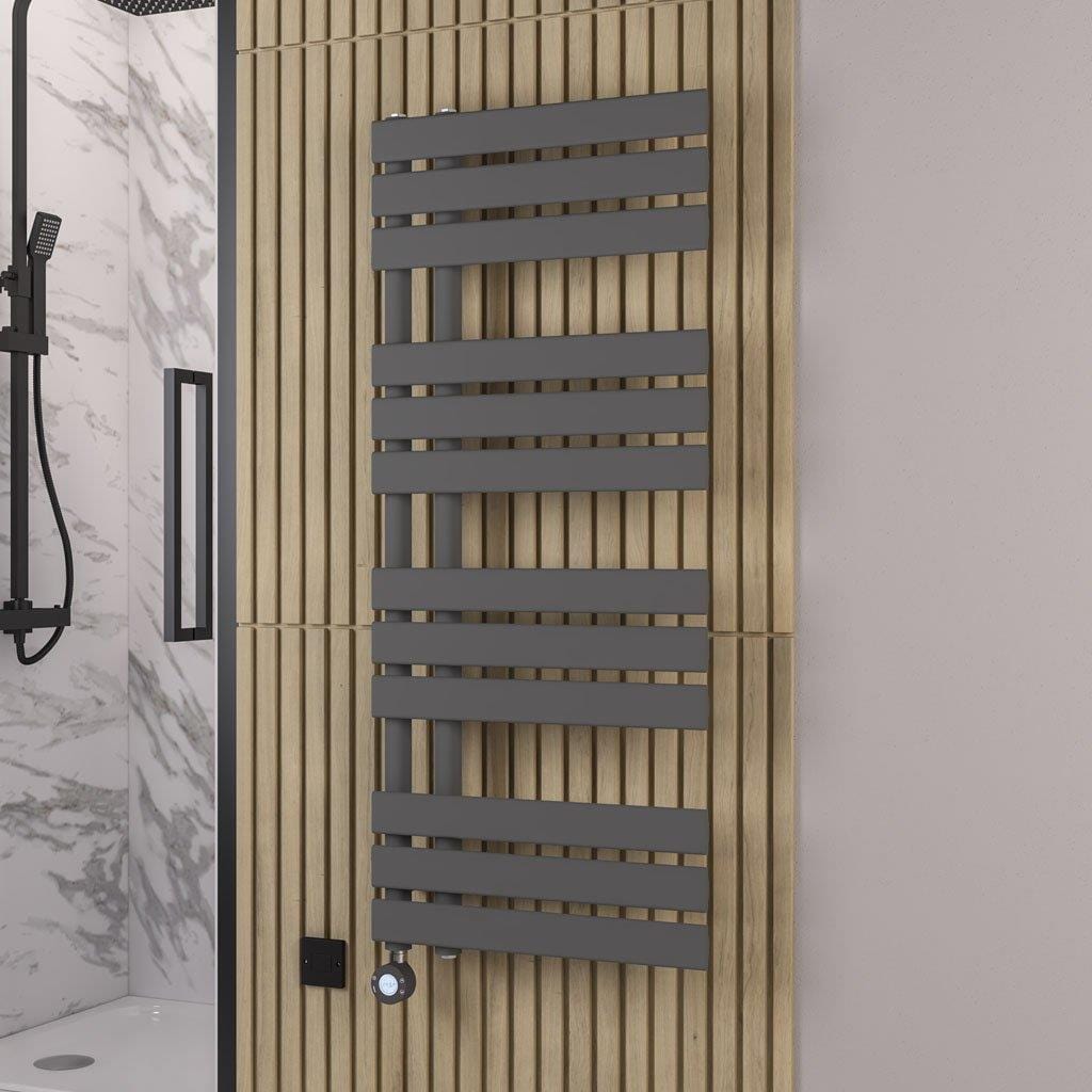 Eastbrook Designer Towel Radiator Eastbrook Brockworth All Electric Vertical Designer Towel Rail Matte Anthracite