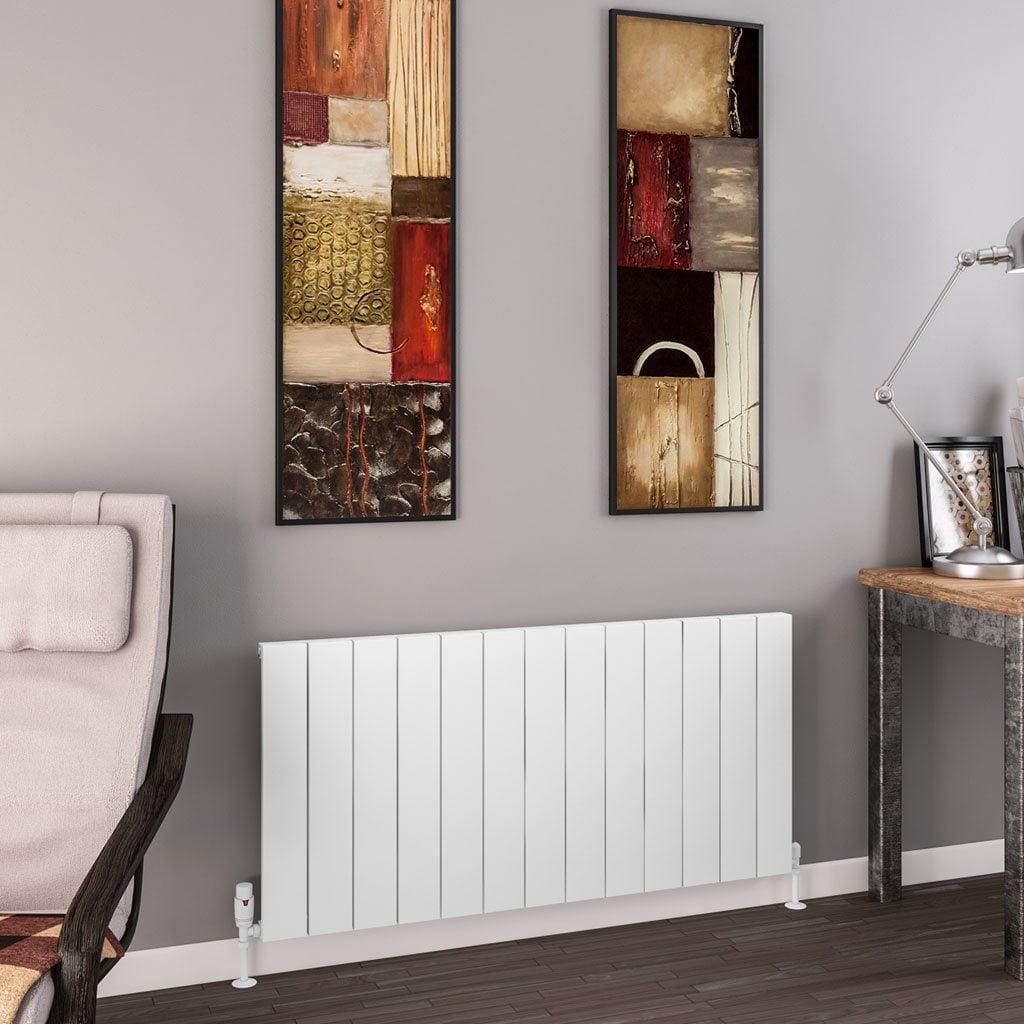 Eastbrook Panel Radiators Eastbrook Charlton Horizontal Designer Radiator in Matt White 600 x 1230 / Central Heating