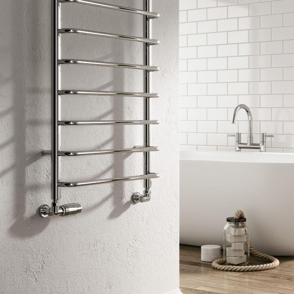 Reina Designer Towel Radiator Reina Aliano Heated Towel Rail in Chrome