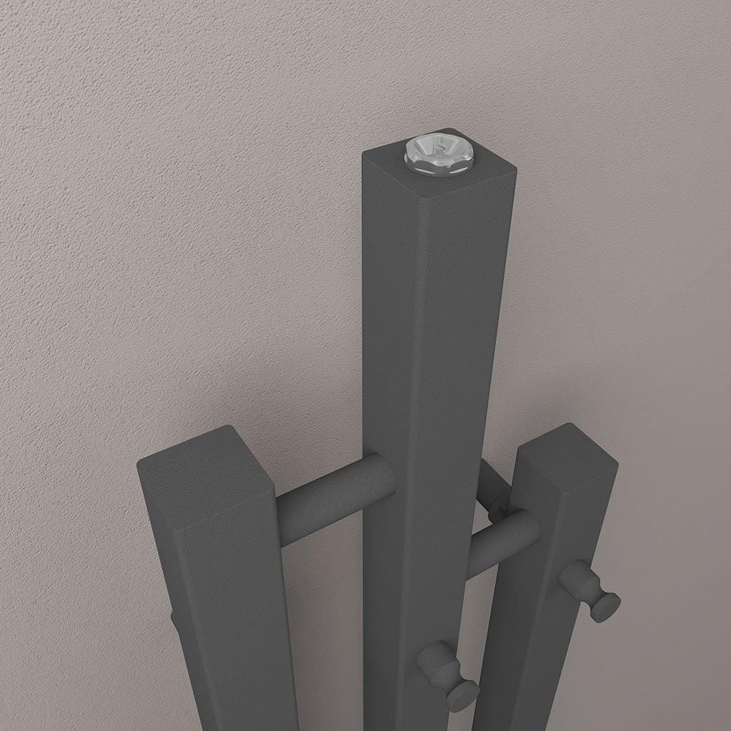 Eastbrook Designer Towel Radiators Eastbrook Conwy Vertical Designer Radiator - 1200 x 200mm - Matt Anthracite