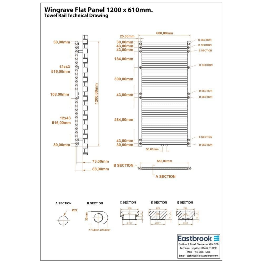 Eastbrook Flat Panel Radiator Eastbrook Wingrave Flat Panel Radiator In Matt Black