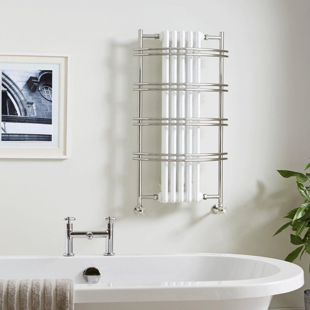Vogue Insert Radiators Vogue Sequel III Straight Traditional Towel Radiator - 1000 x 550mm - Chrome