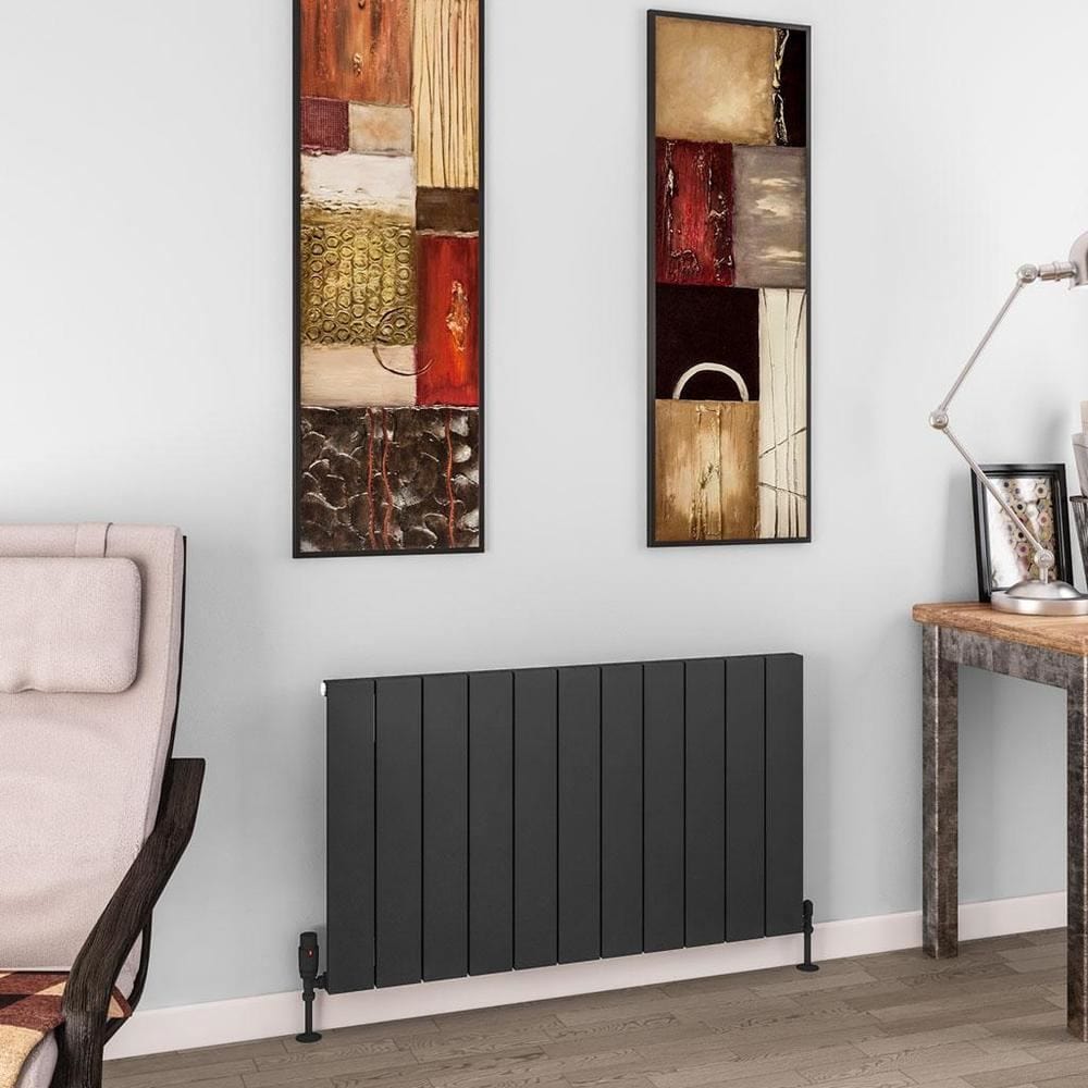 Eastbrook Flat Panel Radiators Eastbrook Charlton Horizontal Designer Radiator in Matt Anthracite 600 x 1040 / Central Heating