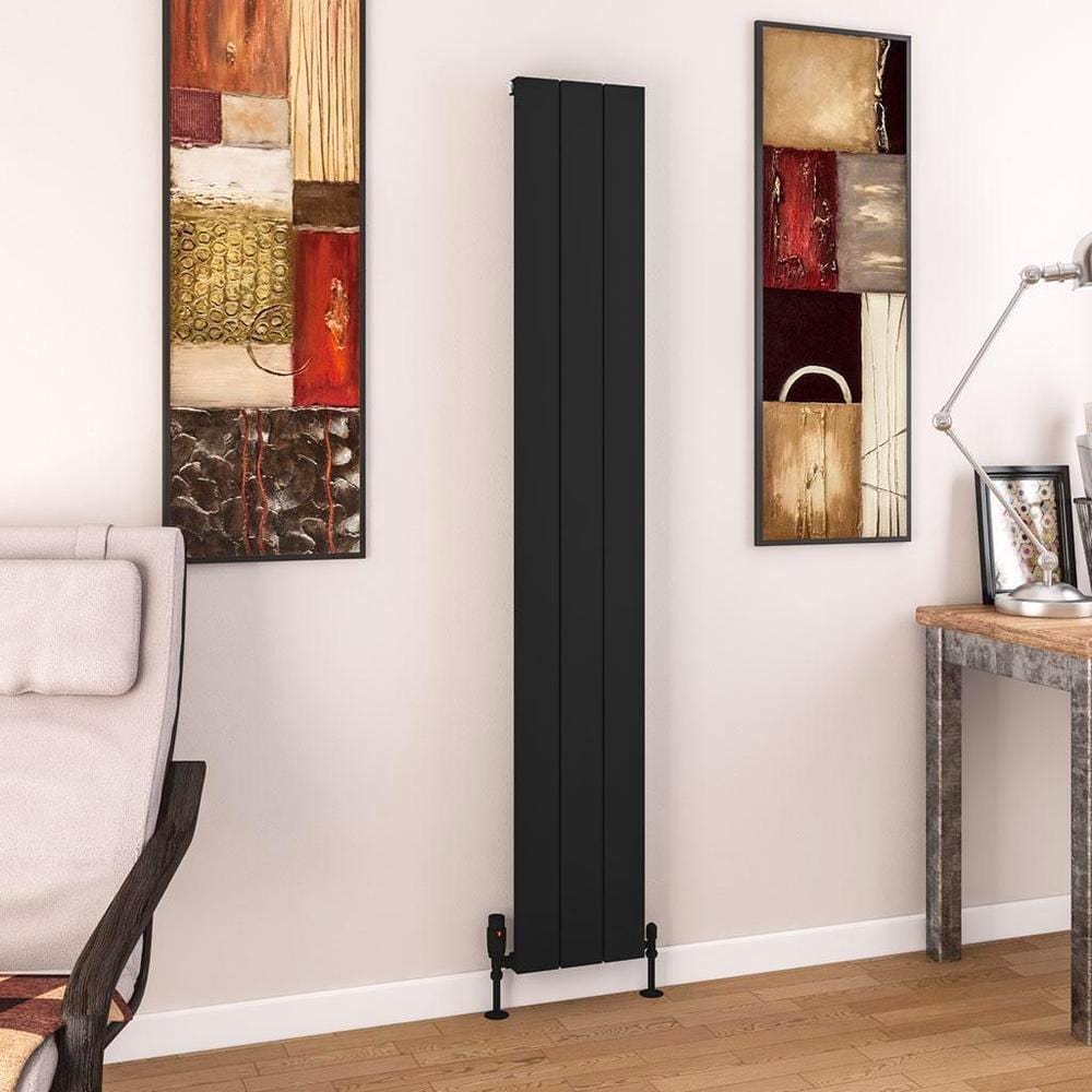 Eastbrook Charlton Vertical Designer Radiator in Matt Black