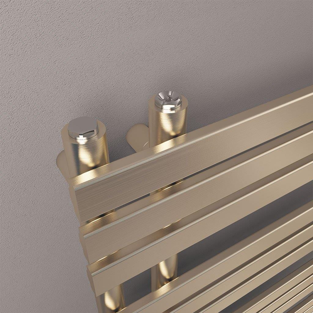 Eastbrook Designer Towel Radiators Eastbrook Leonardo Straight Vertical Heated Towel Rail in Brushed Brass