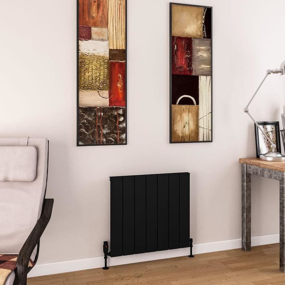 Eastbrook Panel Radiators Eastbrook Charlton Horizontal Designer Radiator in Matt Black 600 x 660 / Central Heating