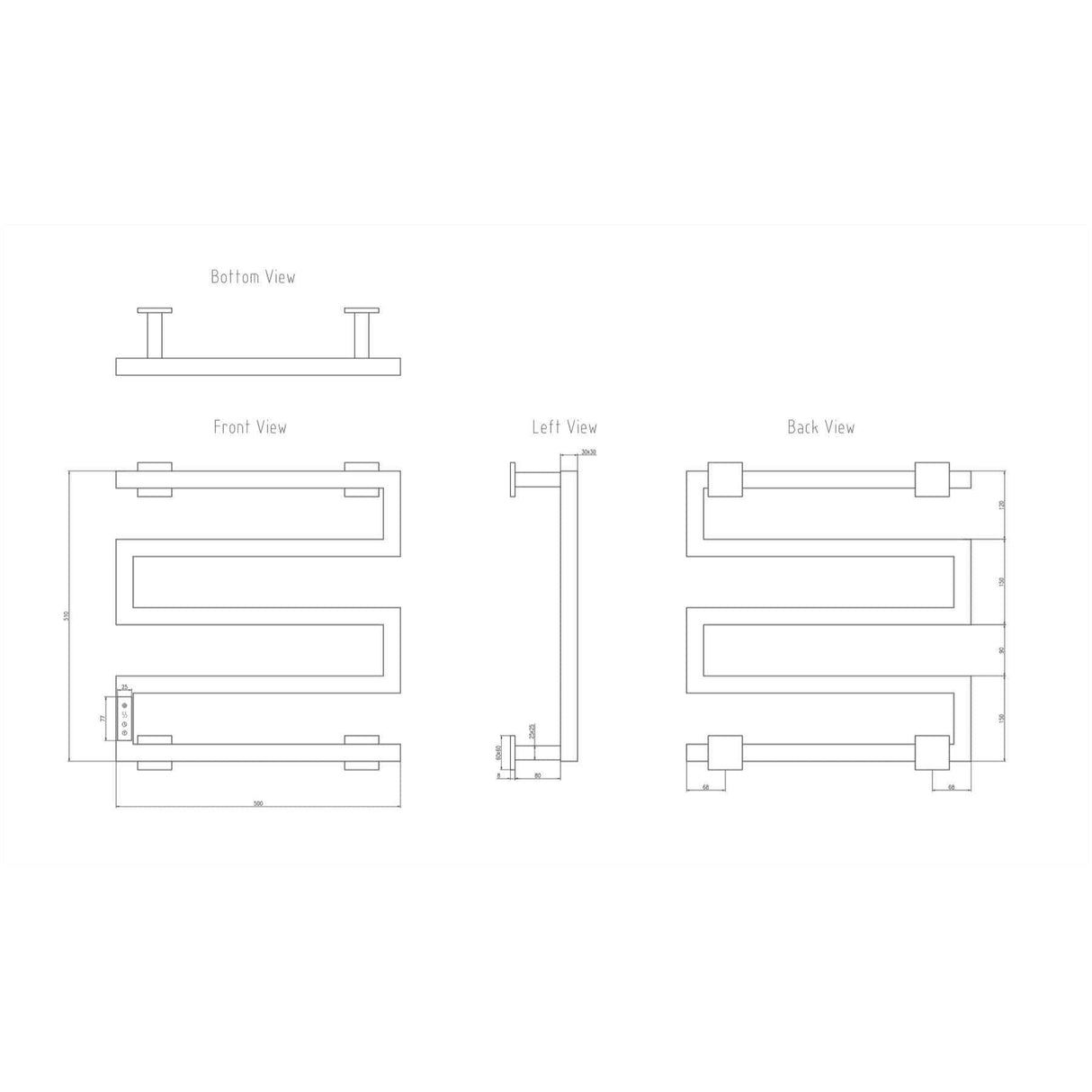 Aquarius Unique Radiator Aquarius DigiTherm Vispa Dry Electric Radiator with LCD Display