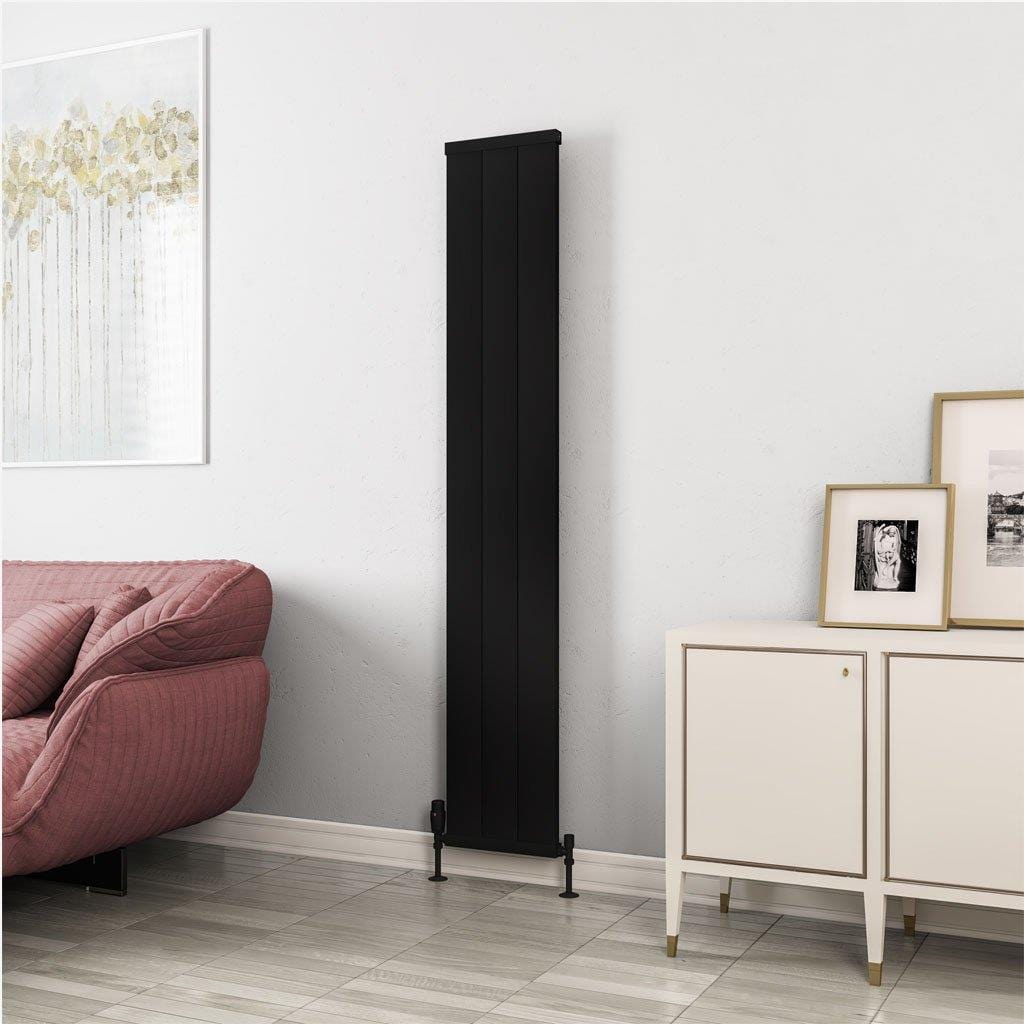 Eastbrook Panel Radiator Eastbrook Kingswood Slimline Vertical Aluminium Radiator 1800 x 310mm / Matt Black