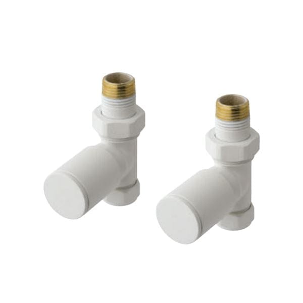 Totally Rads Eastbrook Straight Manual Radiator Valves Pair - Matt White - 41.3013