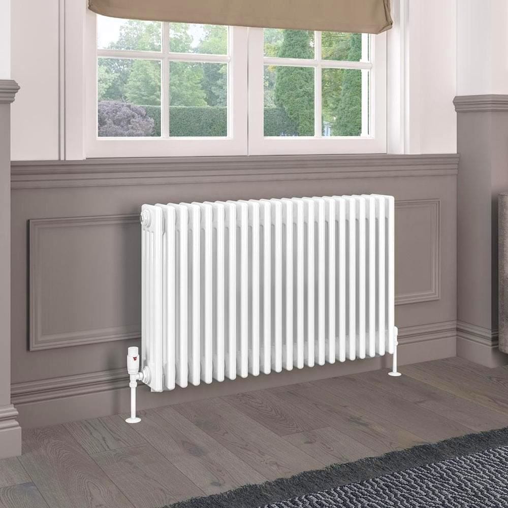 Eastbrook Column Radiator Eastbrook Rivassa Traditional 4 Column Radiator in Gloss White 600 x 1010 / Electric Only