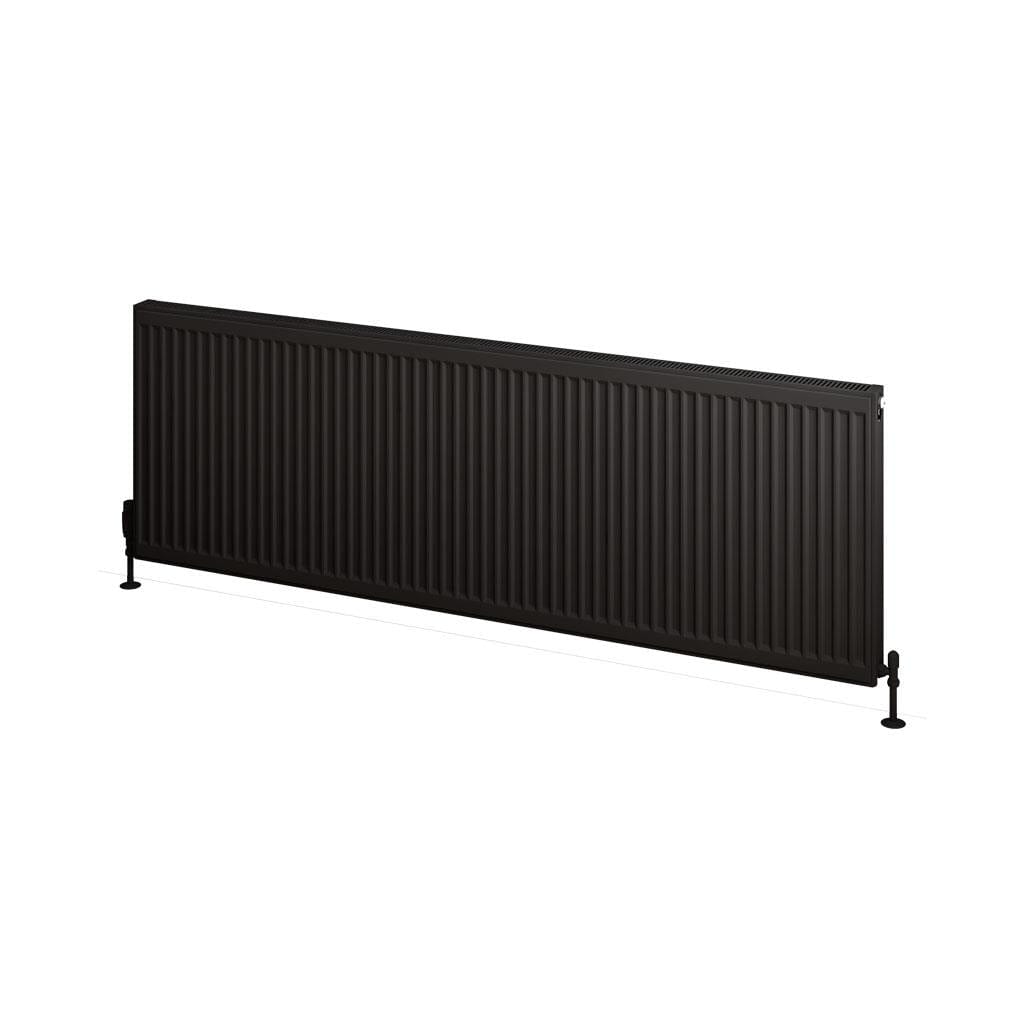 Aquarius Bathrooms Type 11 Aquarius Type 11 Compact Panel Radiator In Matt Black