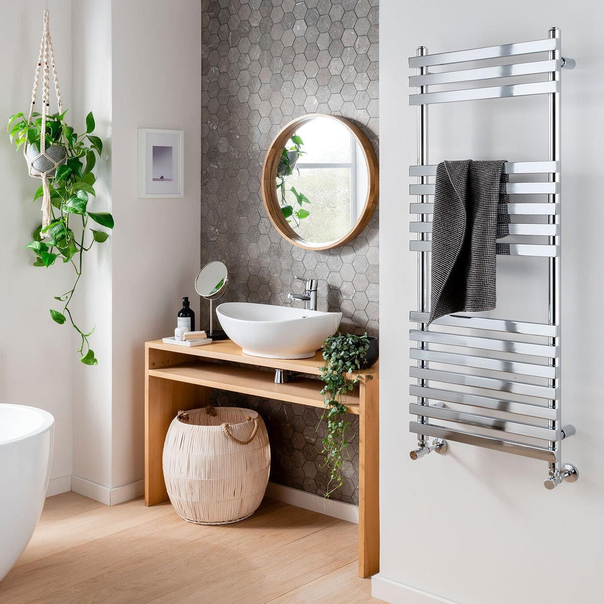 Vogue Designer Towel Radiators Vogue Gallant Straight Designer Towel Radiator in Polished Stainless Steel