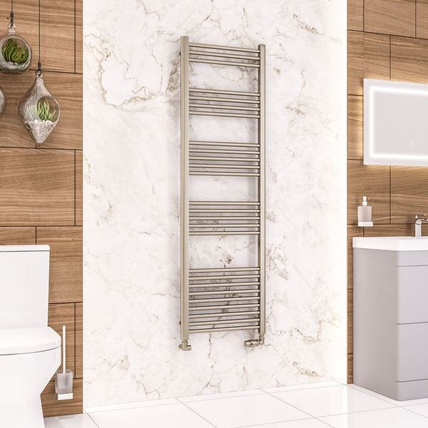 Eastbrook Ladder Rails Eastbrook Wendover Straight Heated Towel Rail in Brushed Brass 1600 x 500 / Electric Only