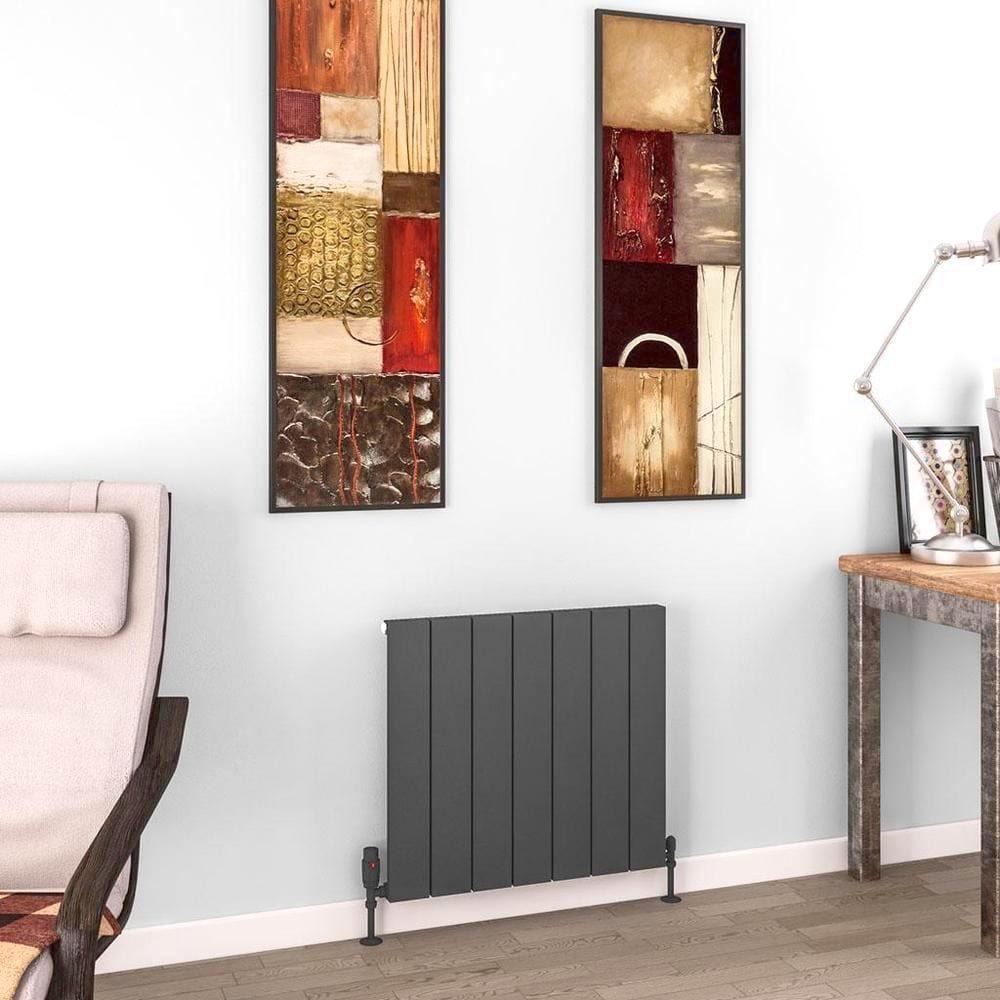 Eastbrook Flat Panel Radiators Eastbrook Charlton Horizontal Designer Radiator in Matt Anthracite 600 x 660 / Electric Only