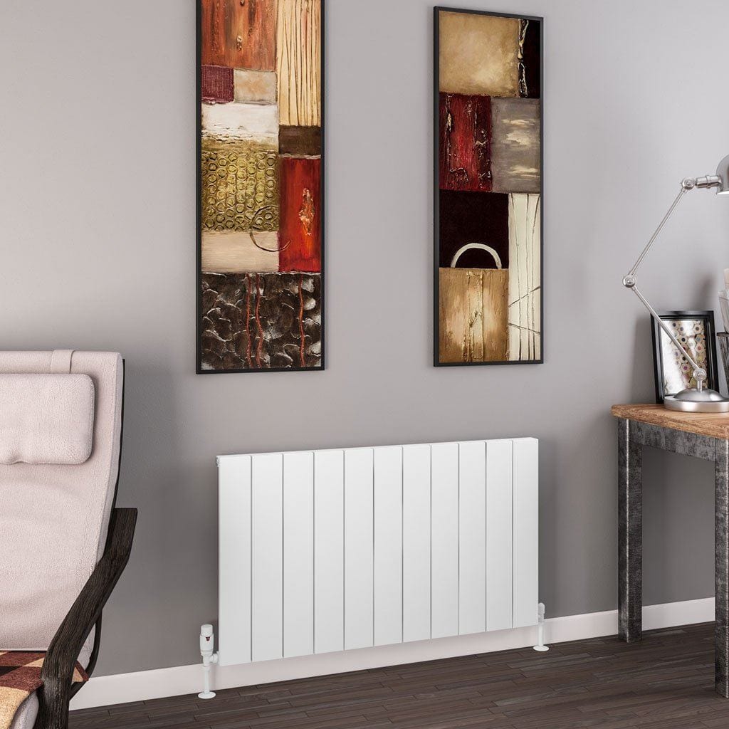 Eastbrook Panel Radiators Eastbrook Charlton Horizontal Designer Radiator in Matt White 600 x 1040 / Central Heating
