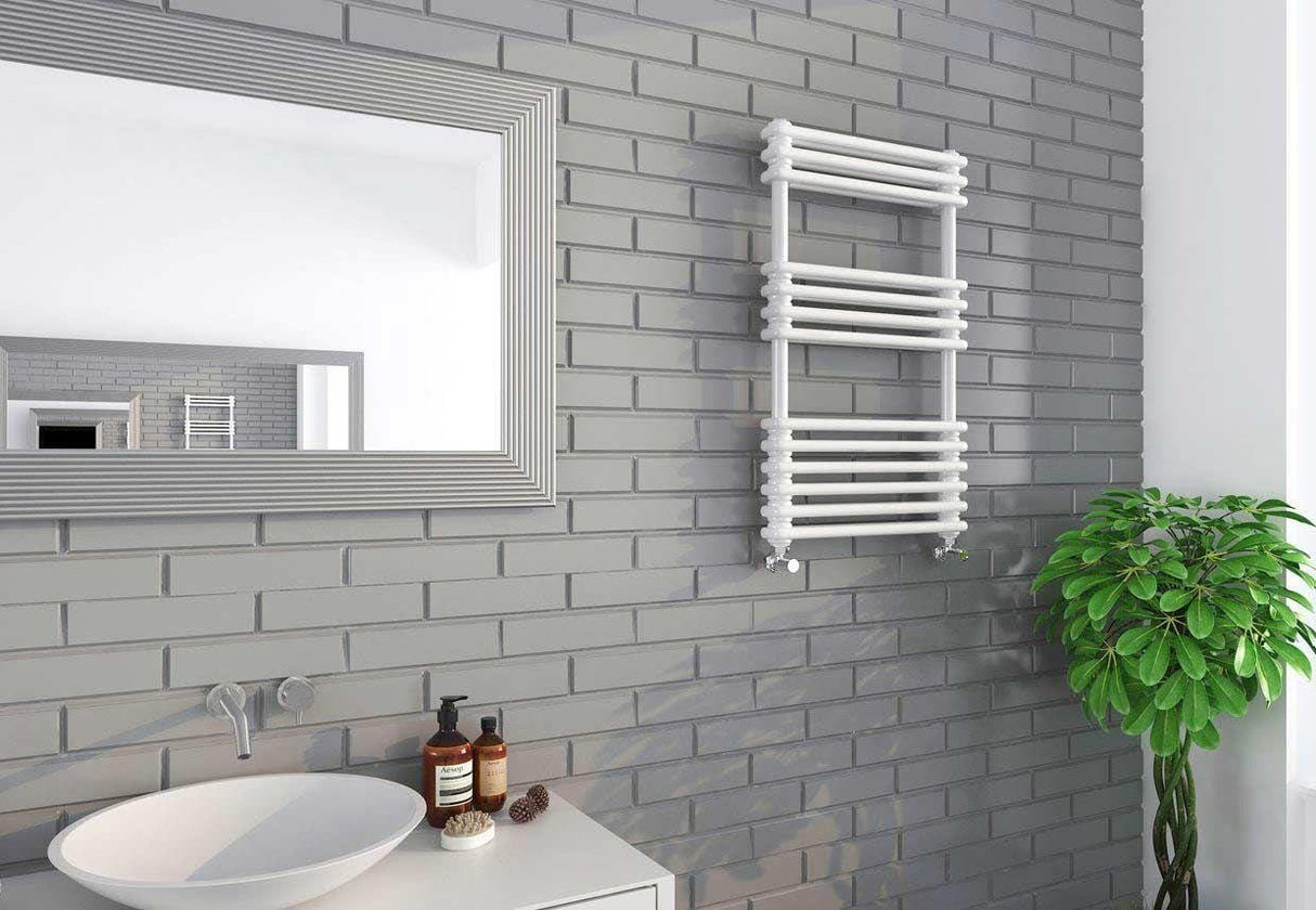 KRAD Designer Towel Radiators K-RAD Kolumn Straight Vertical Heated Towel Radiator in Gloss White 832 x 500